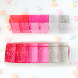 Pink and Glitter Rainbow Blocks